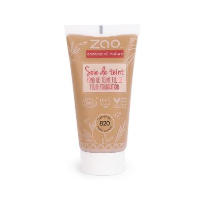 ZAO Fond de Teint Fluide Bio "Soie de teint" -  820 H&acirc;l&eacute; Camel Recharge