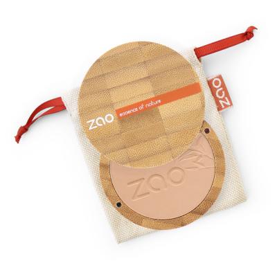 ZAO  Makeup Poudre Compacte Bio, vegan et rechargeable Brun beige