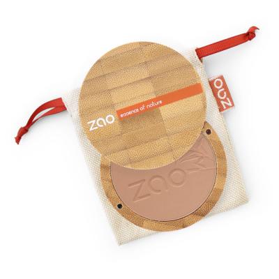 ZAO MAKEUP  Poudre Compacte Bio, vegan et rechargeable Chocolat au lait