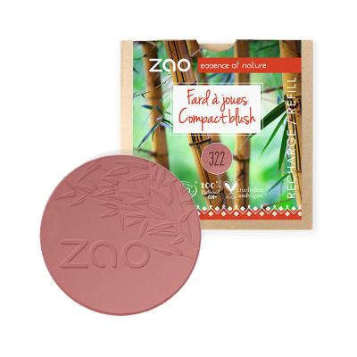 ZAO  Makeup Recharge Fard &agrave; Joues Bio, vegan et rechargeable Brun rose