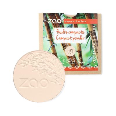 ZAO  Makeup Recharge Poudre Compacte Bio, vegan et rechargeable Ivoire