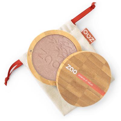 ZAO  Makeup Shine-up Powder Bio, vegan et rechargeable Champagne Ros&eacute;