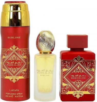 Lattafa Badee Al Oud Sublime coffret cadeau mixte 3 pcs