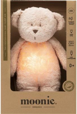 MOONIE  Bear 2.0 Organic Rose doudou avec m&eacute;lodie 1 pcs