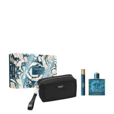 Versace Eros Pour Homme Eau De Toilette Vaporisateur 100ml Coffret 3 Produits