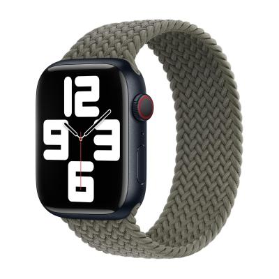 APPLE Bracelet Solo tress&eacute;  Watch  38/40/41/42 mm - Taille 7 - Olive