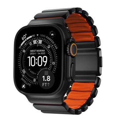 NOMAD Bracelet Sport Renforc&eacute; pour Watch 49mm avec Fermoir Magn&eacute;tique Noir / Orange
