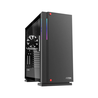 AZZA  Boitier Moyen Tour ATX Zircon RGB avec panneau vitr&eacute; (Noir)