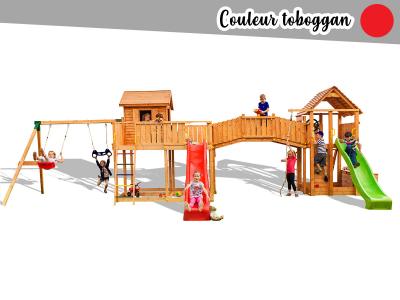 FUNGOO Aire de jeux Maxi Smile Farm - Toboggan rouge - 