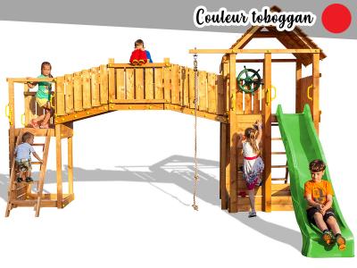 FUNGOO Aire de jeux Rainbow Fortress Tip - Toboggan Rouge - 