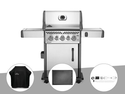 NAPOLEON Barbecue &agrave; gaz  Rogue SE 425 inox 3 br&ucirc;leurs + Housse de protection + Plancha + R&ocirc;tissoire