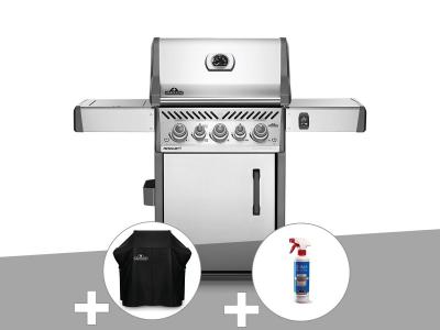 NAPOLEON Barbecue &agrave; gaz  rogue se 425 inox 3 br&ucirc;leurs + housse de protection + nettoyant grill 3 en 1