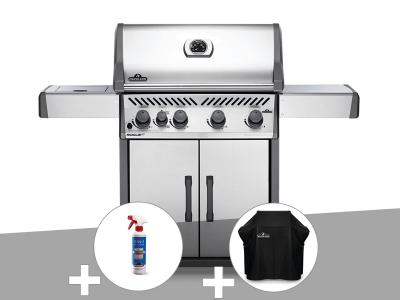 NAPOLEON Barbecue &agrave; gaz  Rogue 525 + Nettoyant grill 3 en 1 + Housse de protection