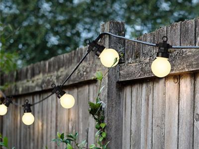 LUMINEO Guirlande lumineuse 20 Led ampoules fum&eacute;es - Blanc chaud - Blanc chaud