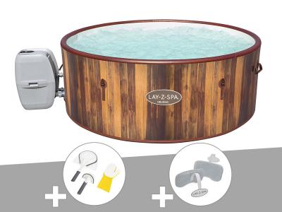 BESTWAY Spa gonflable  Lay-Z-Spa Helsinki rond Airjet 5/7 places - Marron