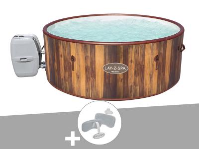 BESTWAY Kit spa gonflable  Lay-Z-Spa Helsinki rond Airjet 5/7 places + 2 appuis-t&ecirc;te