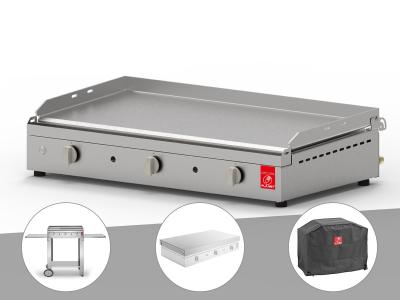 PLA.NET Plancha CHEF 80 Lisse + Chariot Ouvert + Couvercle + Housse PLANET