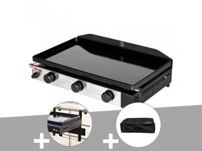 SOMAGIC Plancha gaz &agrave; poser 3 br&ucirc;leurs Solia 300 -  + Support balcon + Housse de protection