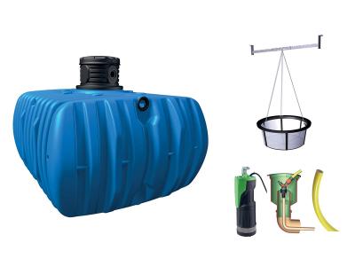 GARANTIA Lot r&eacute;cup&eacute;rateur d'eau de pluie jardin confort Flat Graf 5000 L