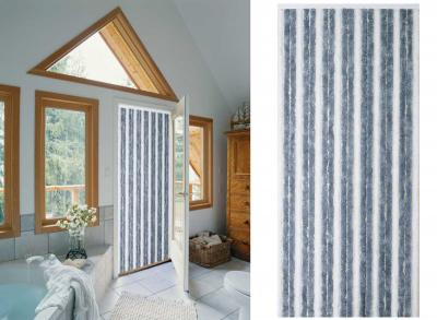 MOREL Rideau de porte chenille Florence Gris Blanc - 120 x 220 cm  Gris
