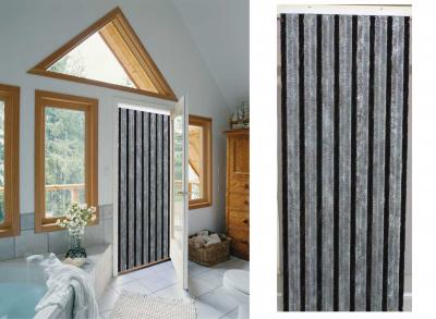 MOREL Rideau de porte chenilles - Gris et noir - 120x220cm 