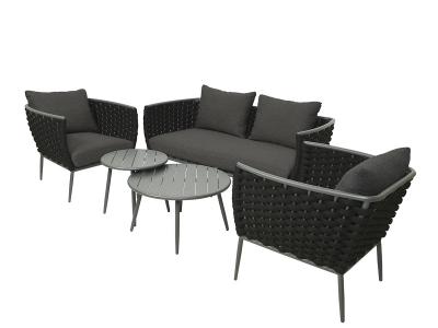 JARDIDECO Salon de jardin Monza - Noir