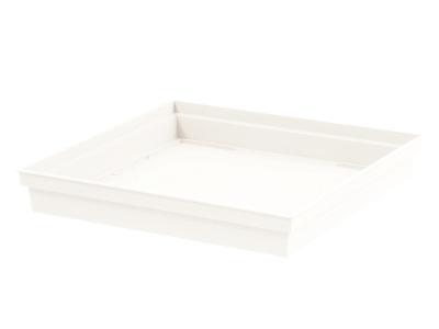 EDA Soucoupe carr&eacute;e Toscane 32.6cm blanc pour pots ronds 