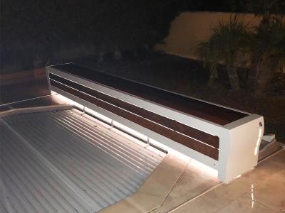 SOFATEC Volet de piscine hors-sol Banc Design sur rail 11,00 x 5,00 m - 