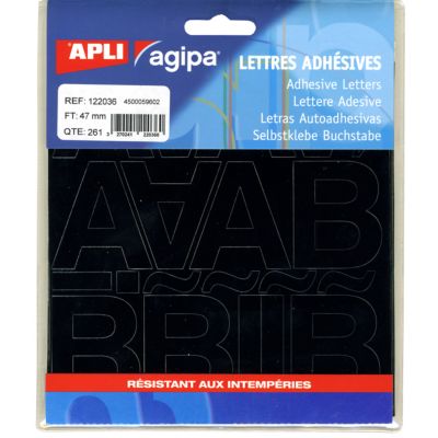 APLI AGIPA Alphabet et symboles autocollant 47 x 31 mm noir - 