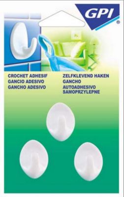 3M Lot de 3 crochets adh&eacute;sif  gris / argent 0.3 kg