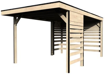 DECOR ET JARDIN Carport bois avec toiture en voliges 16mm  Taho