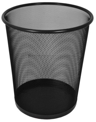  Corbeille &agrave; papier en m&eacute;tal Mesh coloris noir