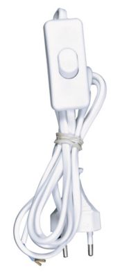 TIBELEC Cordon avec interrupteur + fiche  1m50 blanc