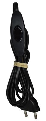 TIBELEC Cordon avec interrupteur + fiche  1m50 noir