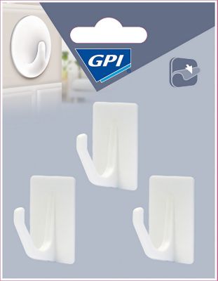 GPI Crochet Rectangle Blanc Grand Mod&egrave;le x3