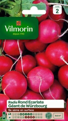 VILMORIN Graines de Radis Rond Ecarlate G&eacute;ant de Wurzbourg 