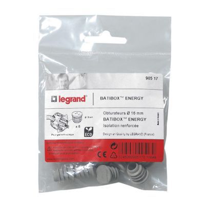 LEGRAND  - Obturateur De Gaines Batibox Energy Par 8 - &Oslash; 16 Mm