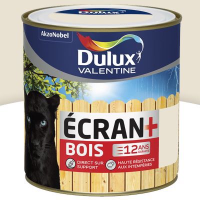 DULUX VALENTINE  5267143 Ecran Bois Satin 0.5 L Blanc Cr&egrave;me