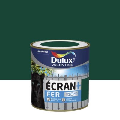 DULUX VALENTINE Peinture Sp&eacute;ciale Fer  &Eacute;cran+ Brillant Vert Basque 0,5L
