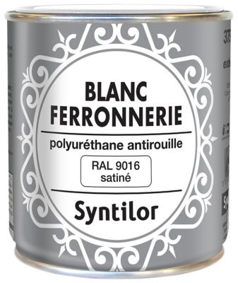 SYNTILOR Peinture ext&eacute;rieure fer antirouille blanc satin&eacute;  375ml