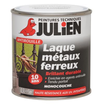 JULIEN Laque M&eacute;taux Ferreux F&eacute;ricolor Blanc Finition : Satin 0,5 l