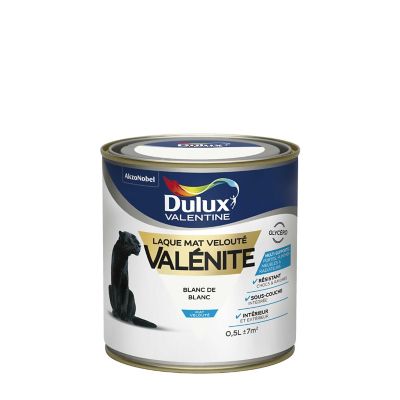 DULUX VALENTINE Laque Valenite Mat Blanc de Blanc Pot 0.5L
