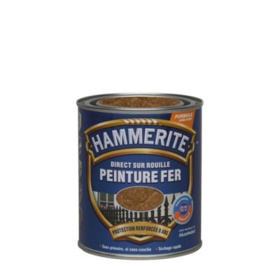 HAMMERITE Peinture m&eacute;tal direct sur rouille  martel&eacute; cuivre 250ml