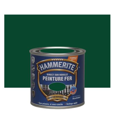 HAMMERITE Peinture m&eacute;tal direct sur rouille  martel&eacute; vert epic&eacute;a 250ml