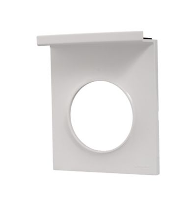 SCHNEIDER ELECTRIC Plaque simple avec support Odace, , blanc