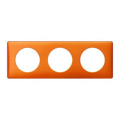 LEGRAND Plaque de finition triple  C&eacute;liane M&eacute;tal Orange Snake