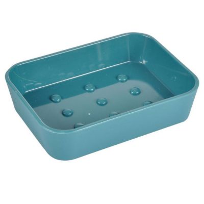 PARIS PRIX Porte Savon Soft Touch ""vitamine Ii"" 12cm Bleu &Eacute;meraude