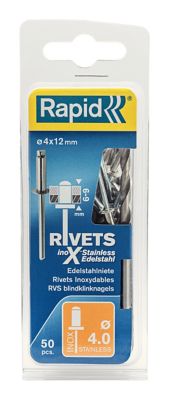RAPID  - Rivets inox &Oslash;4.0 x 12mm - Boite 50 + for&ecirc;t