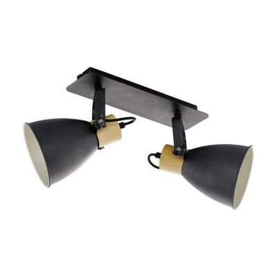 EGLO Coswarth 2 lampes twin spotlight anthracite, blanc cr&egrave;me, marron