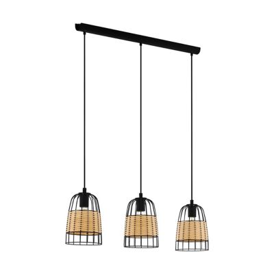 EGLO Lampe &agrave; suspension Anwick naturel l: 88 w: 18 h: 110cm dimmable